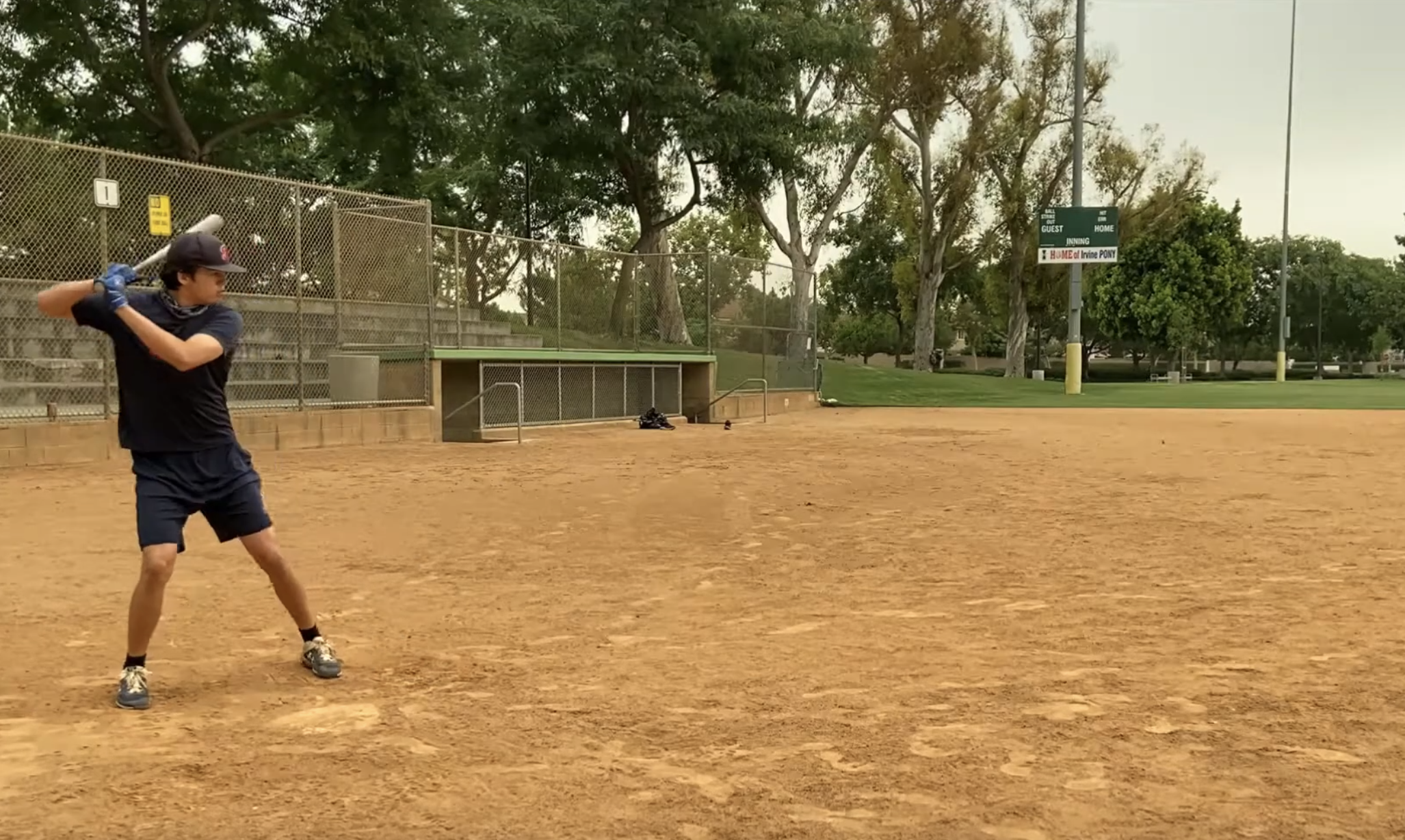 Baseball training action shot